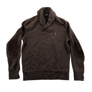 Polo Ralph Lauren Mens Sweater Small Pullover Classic Collared Brown Knit Cozy